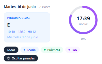 Horario en tiempo real